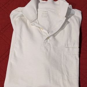 J.Crew 3-button white pocket polo shirt